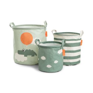 DONEBYDEER STORAGE BASKET SET3 HAPPYCLOUD GREEN