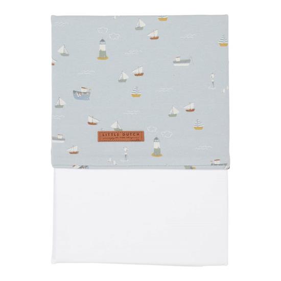LITTLE DUTCH Cot Sheet Sailors bay blue
