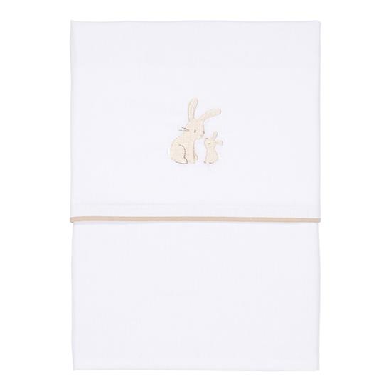 LITTLE DUTCH COT SHEET EMBROIDED BUNNY