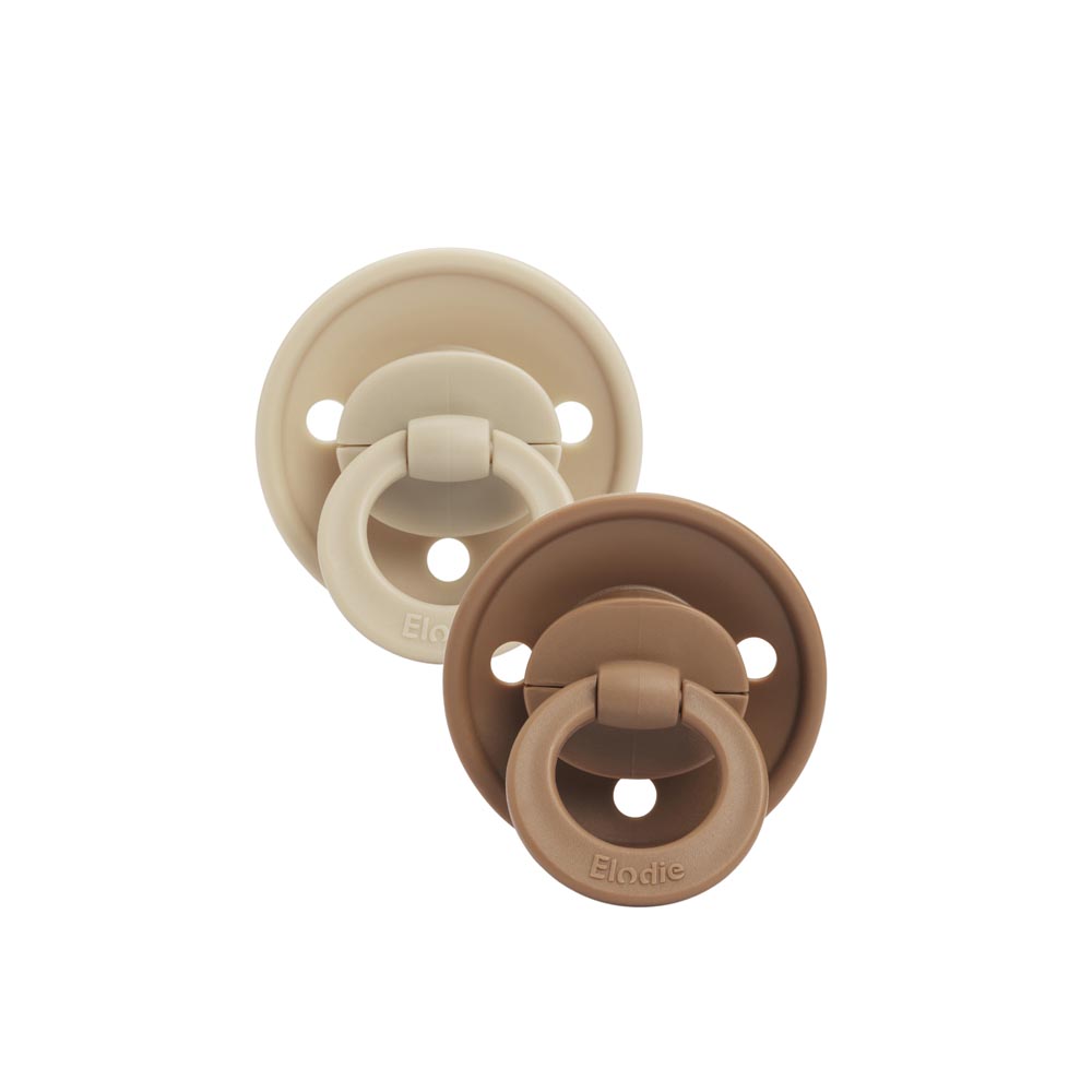 ELODIE BINKY BUNDLE NATURAL RUBBER PACIFIER 3M+ PURE KHAKI
