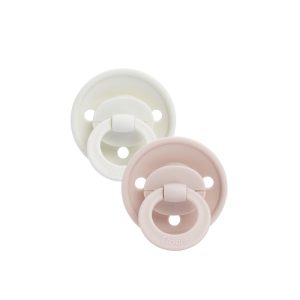 ELODIE BINKY BUNDLE NATURAL RUBBER PACIFIER 0-6M POWDER PINK