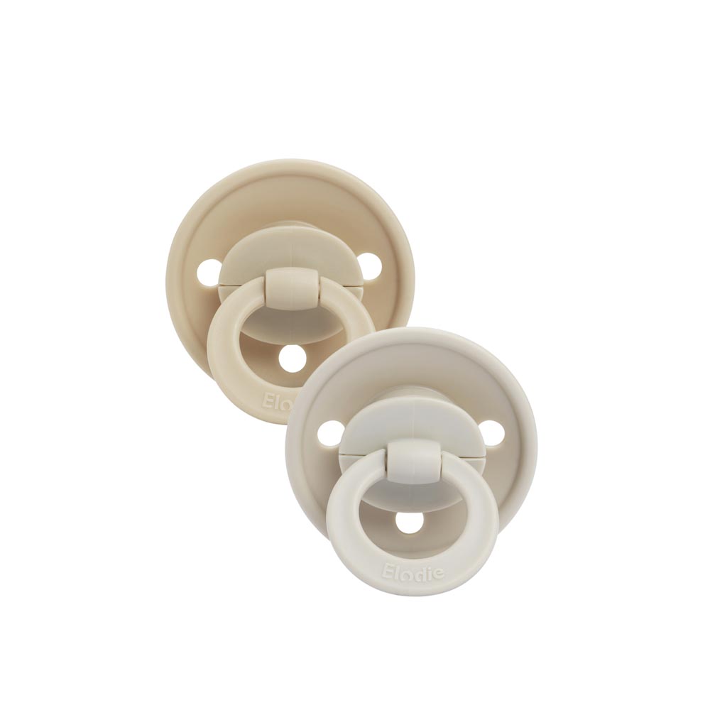 ELODIE BINKY BUNDLE NATURAL RUBBER PACIFIER 0-6M PURE KHAKI