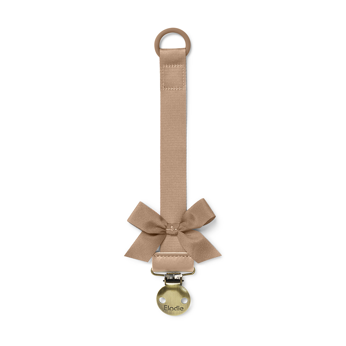 ELODIE PACIFIER CLIP SOFT TERRACOTTA BOW