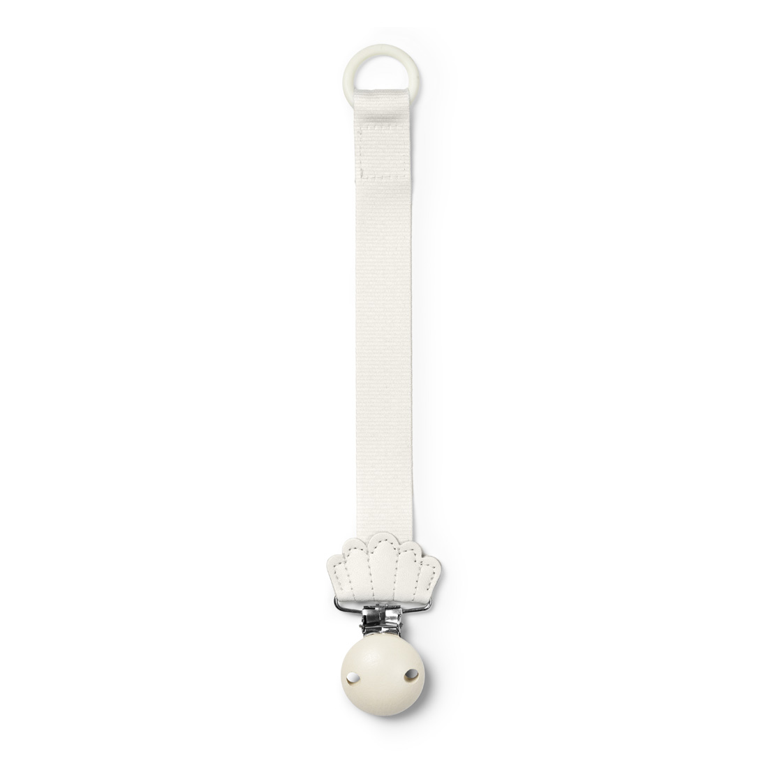 ELODIE PACIFIER CLIP VANILLA WHITE CORAL