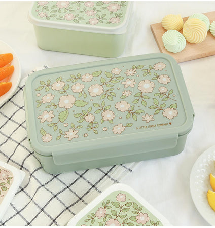 A LITTLE LOVELY COMPANY BENTO LUNCH BOX BLOSSOMS SAGE - Image 2