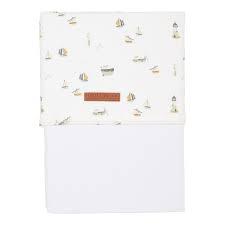 LITTLE DUTCH COT SHEET SAILOR WHITE