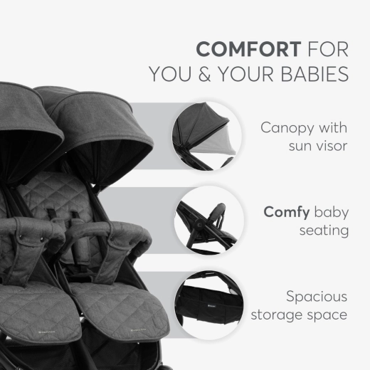 KIKKABOO TWIN STROLLER HAPPY 2 BLACK 2023 - Image 8