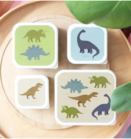 A LITTLE LOVELY COMPANY LUNCH BOX SET DINOSAURS - Image 4