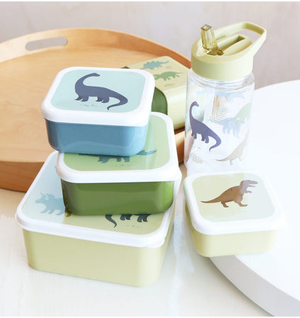 A LITTLE LOVELY COMPANY LUNCH BOX SET DINOSAURS - Image 5