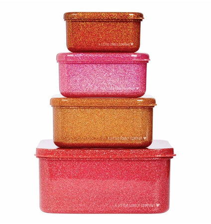 A LITTLE LOVELY COMPANY LUNCH BOX SET AUTUMN PINK - Image 3