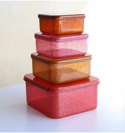 A LITTLE LOVELY COMPANY LUNCH BOX SET AUTUMN PINK - Image 4