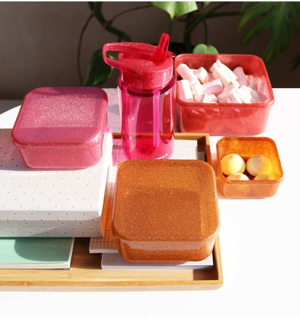 A LITTLE LOVELY COMPANY LUNCH BOX SET AUTUMN PINK - Image 5