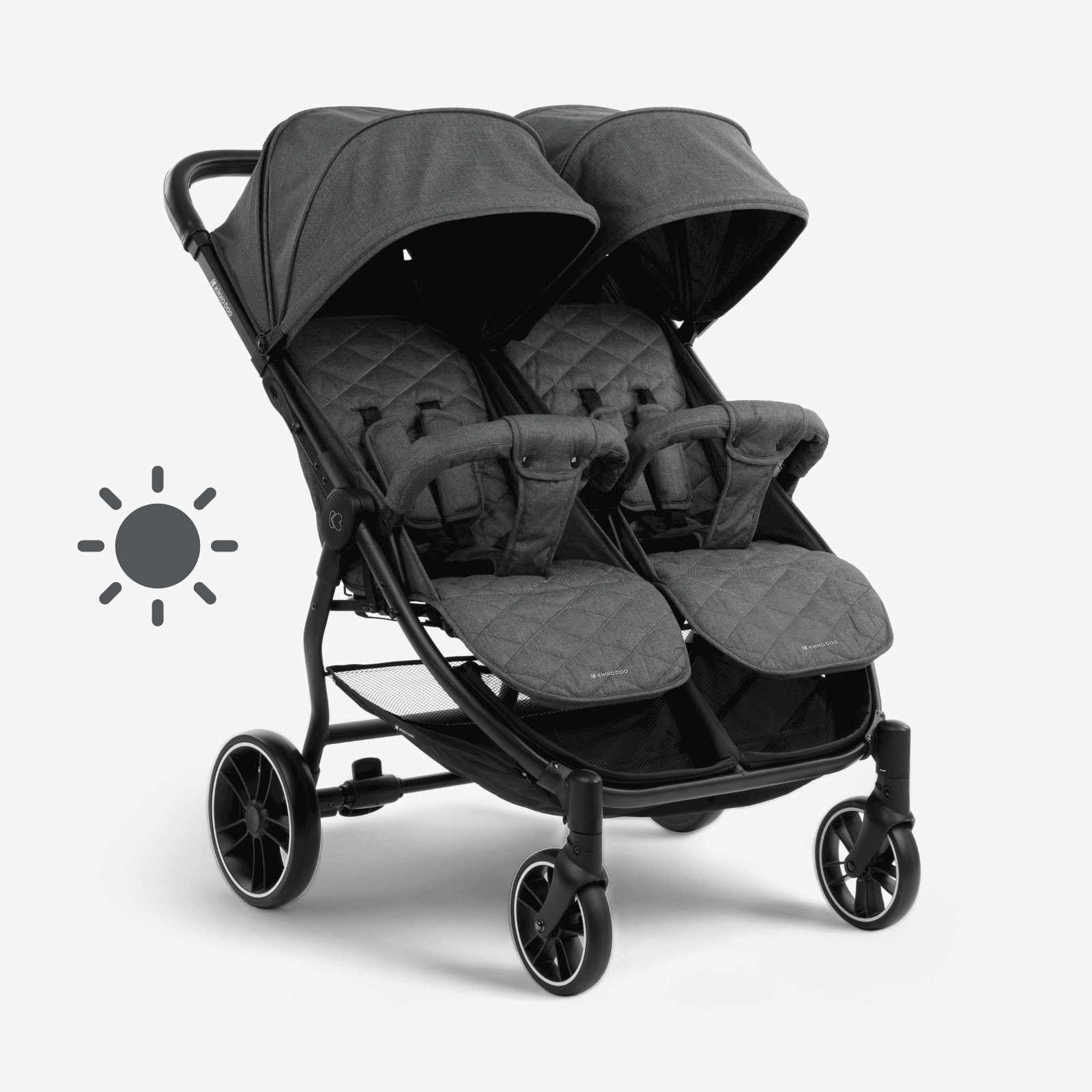 KIKKABOO TWIN STROLLER HAPPY 2 BLACK 2023 - Image 9
