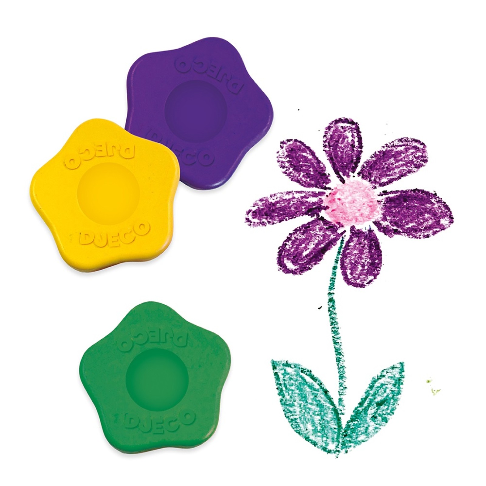 Djeco 12 flower crayons for toddlers - Image 2