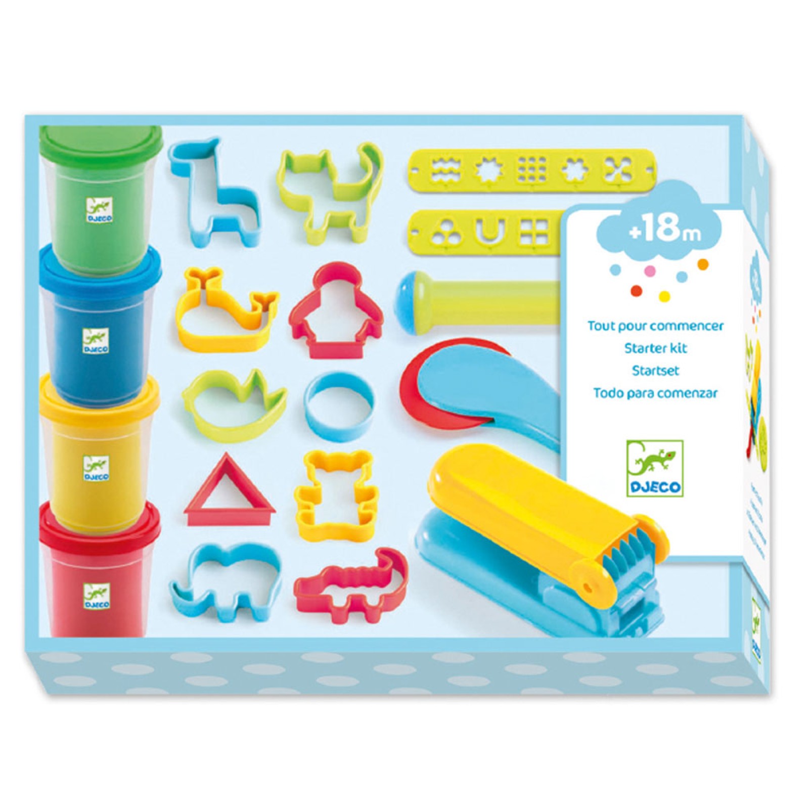 Djeco Introduction to dough Starter Kit - Basic Colours