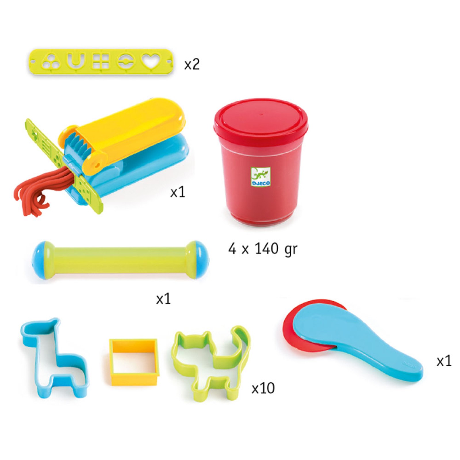 Djeco Introduction to dough Starter Kit - Basic Colours - Image 2