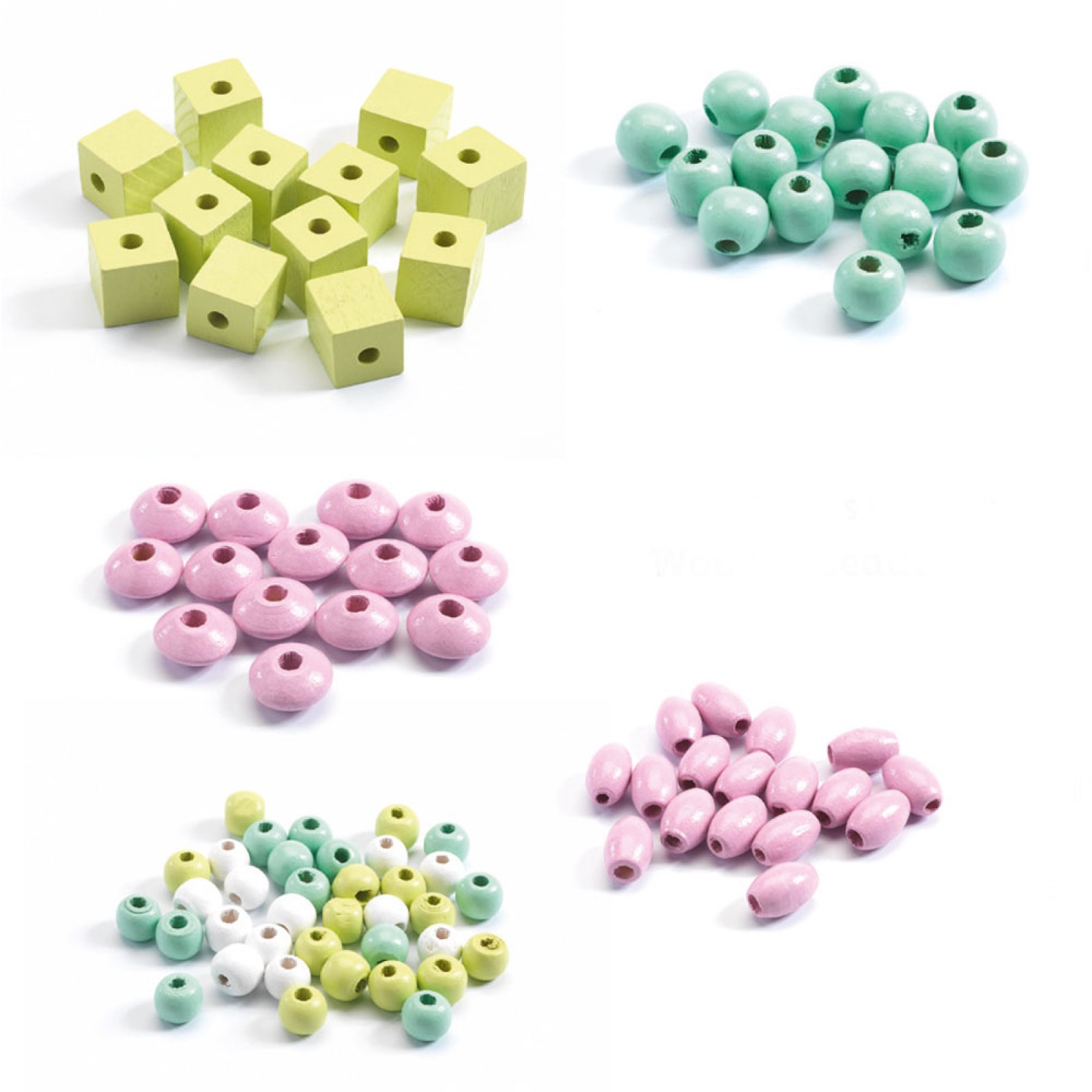 Djeco Beads and Jewellery Wooden beads, leaves and flowers - Image 2