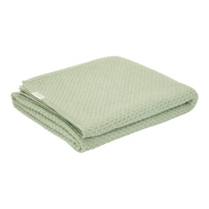 LITTLE DUTCH. Knitted bassinet blanket Pure Sage 70x100