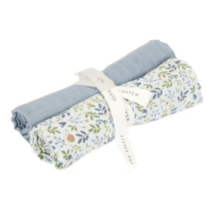LITTLE DUTCH Swaddles muslin Forest Adventure / Denim Blue 70x70