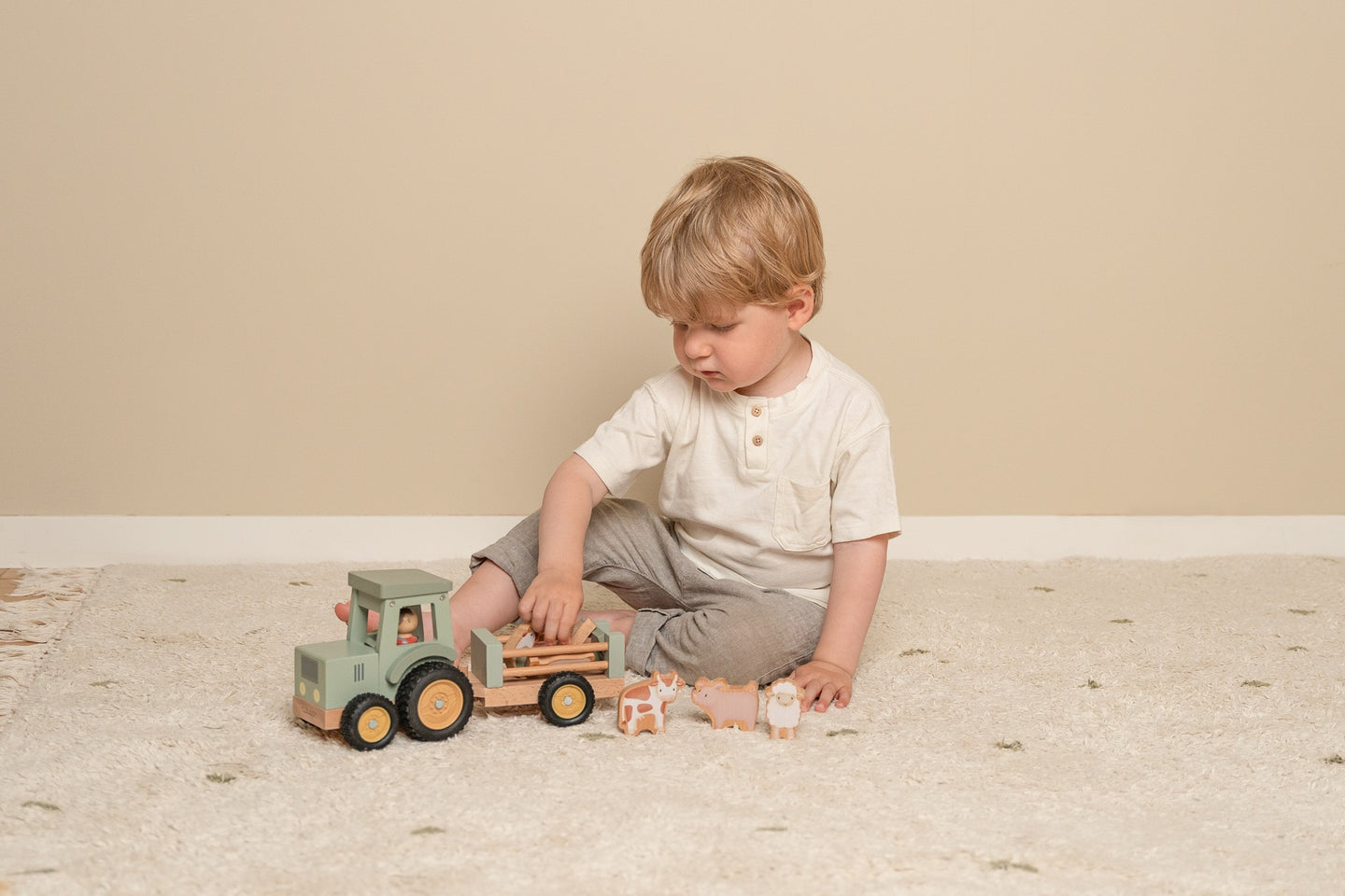 LITTLE DUTCH TRACTOR WITH TRAILER FARM - Image 2