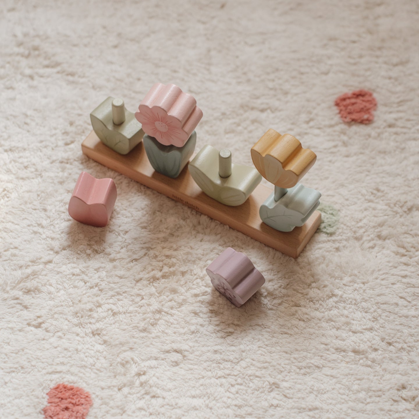 LITTLE DUTCH. Stacking Puzzle Flowers Fairy Garden FSC - Image 4