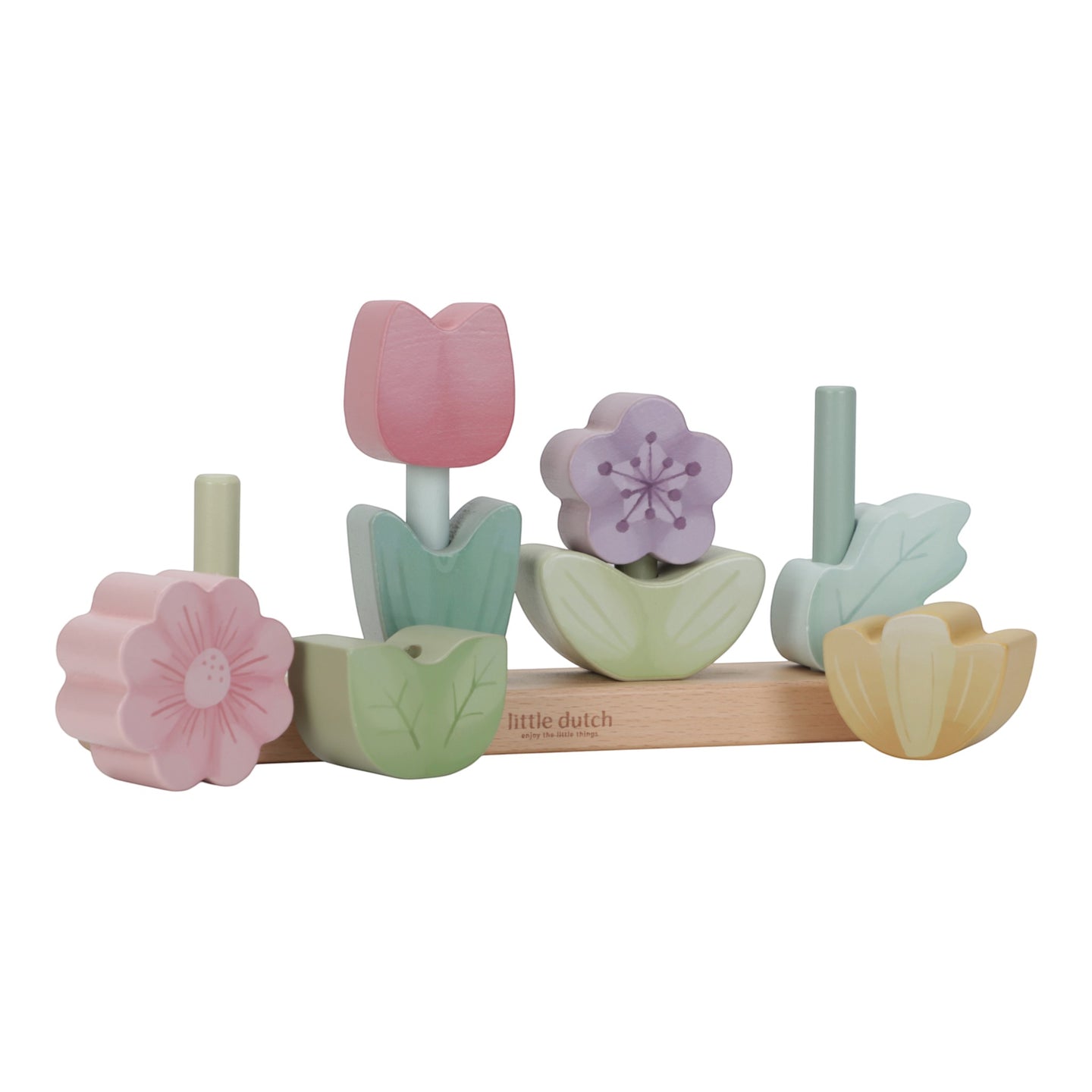 LITTLE DUTCH. Stacking Puzzle Flowers Fairy Garden FSC - Image 5