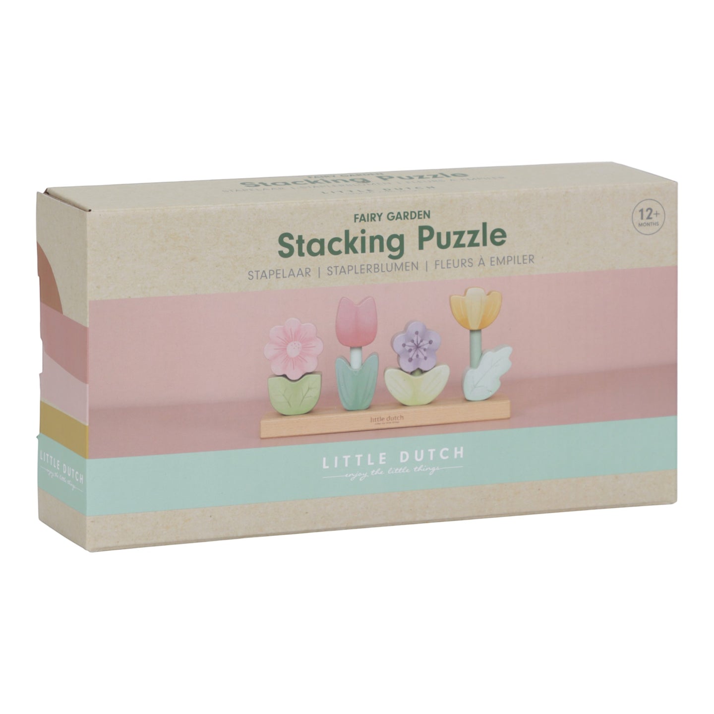 LITTLE DUTCH. Stacking Puzzle Flowers Fairy Garden FSC - Image 6