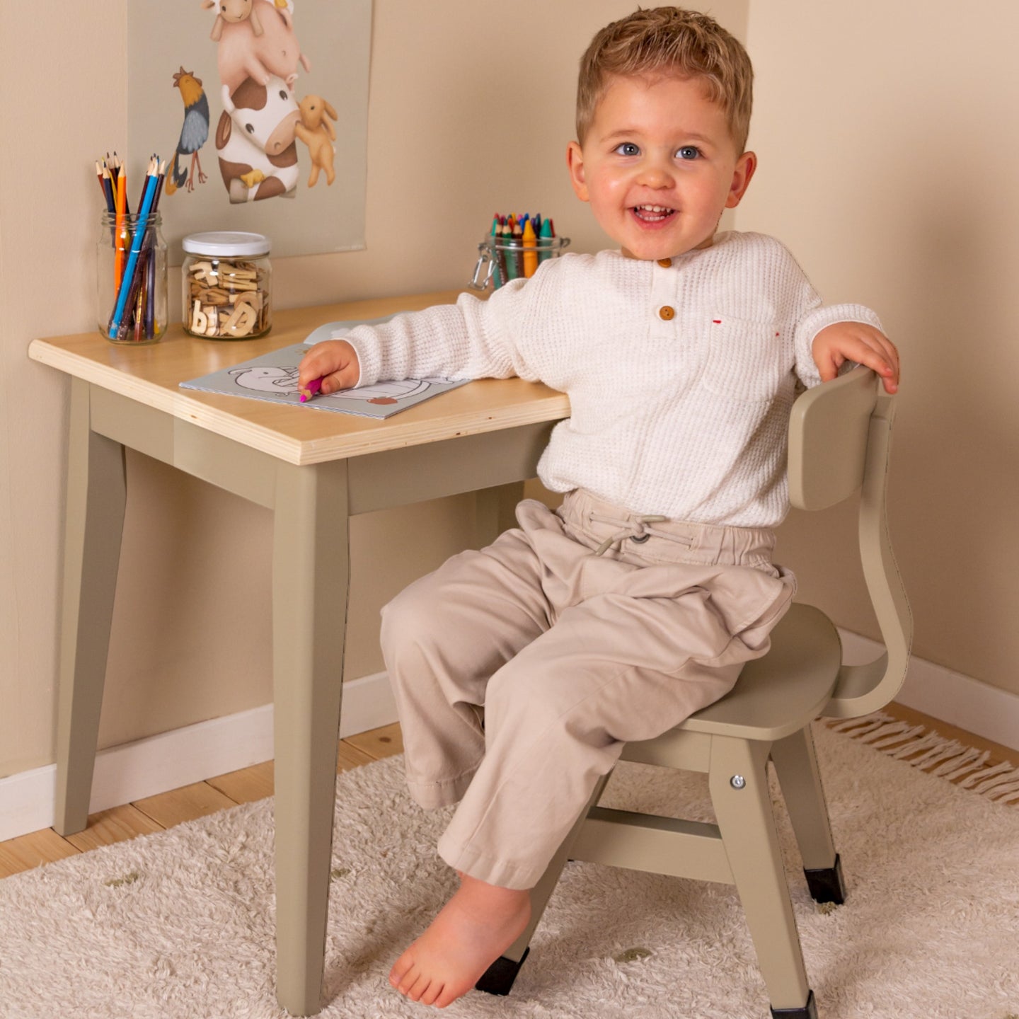 LITTLE DUTCH SCHOOL CHAIR OLIVE - Image 4