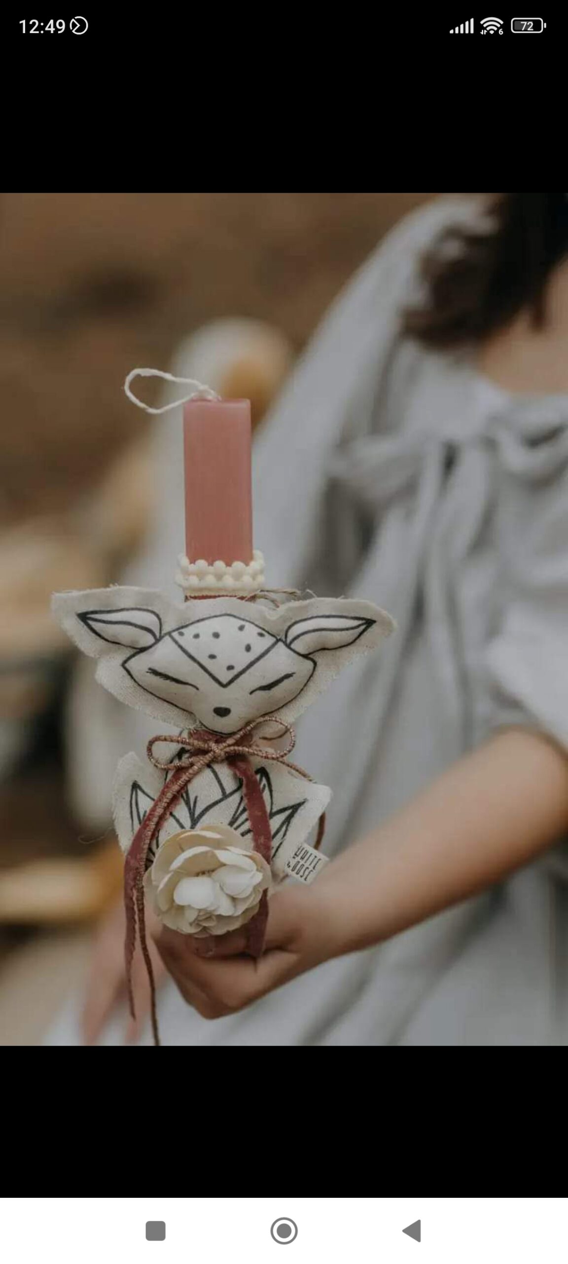 WHITE GOOSE EASTER CANDLE DEER 25CM - Image 2
