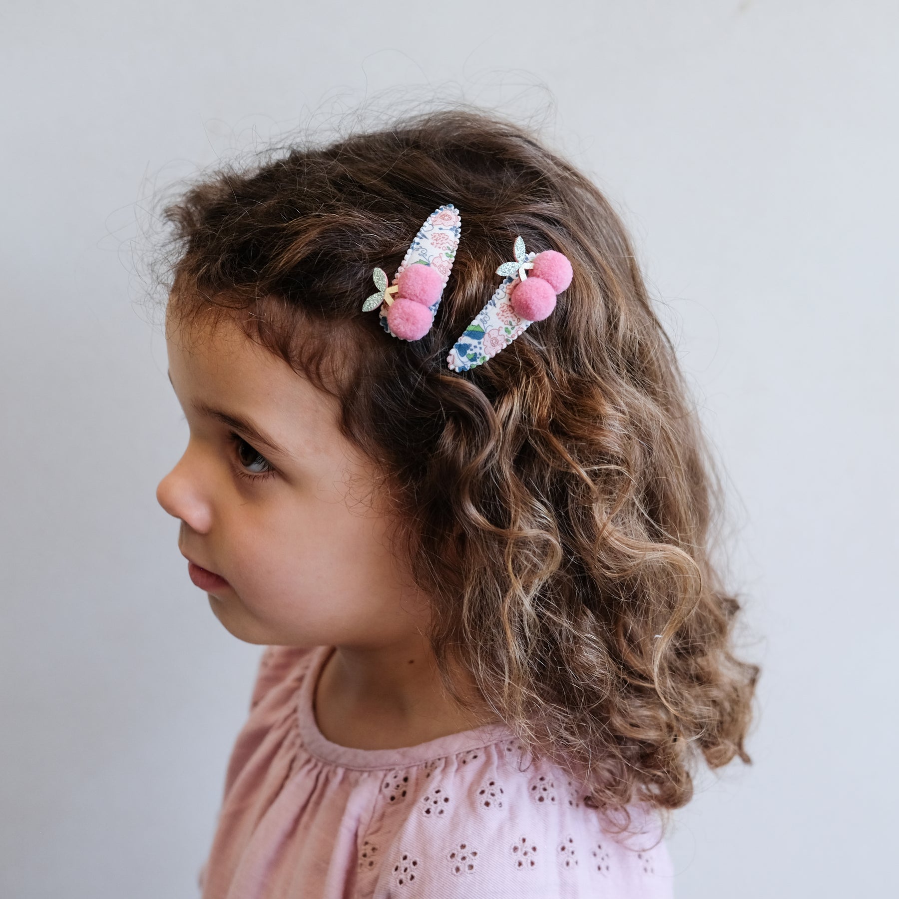 MIMI & LULA FLORAL POM POM CHERRIES CLIPS - Image 2