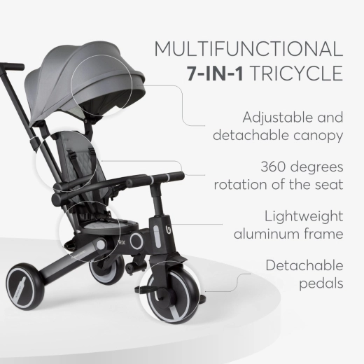 Kikkaboo Trix Tricycle 7in1 Beige - Image 6
