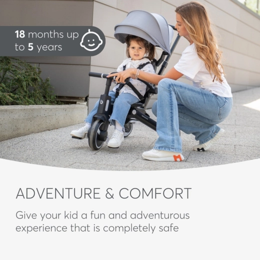 Kikkaboo Trix Tricycle 7in1 Grey - Image 8