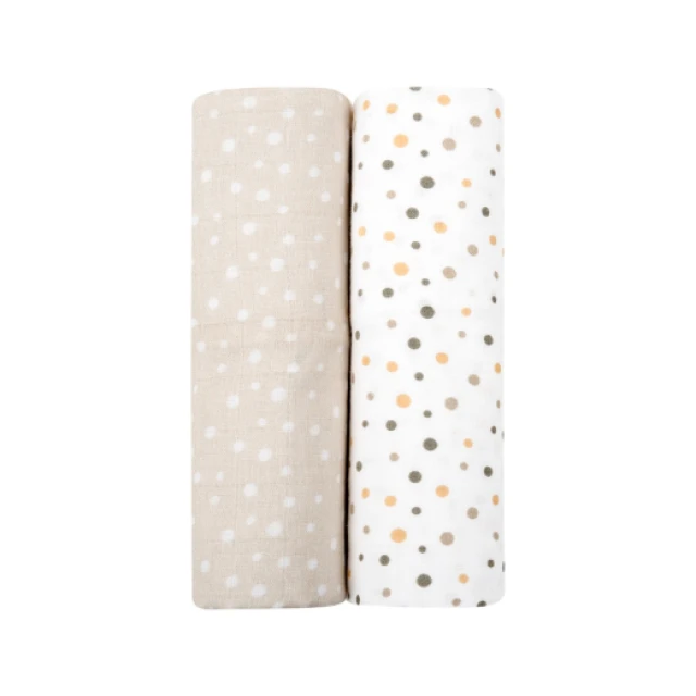 KIKKABOO SWADDLE 80*80cm BEIGE 2PCS SET