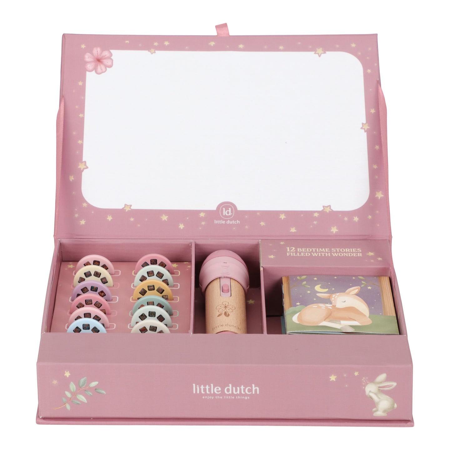 LITTLE DUTCH. Stories projector torch – Pink – The Fluffy Panda