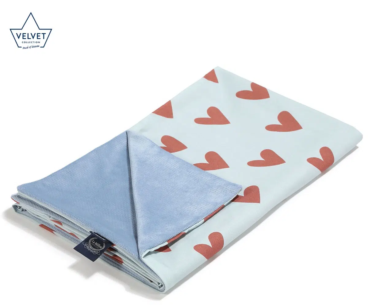 LA MILLOU BLANKET HEARTBEAT BLUE