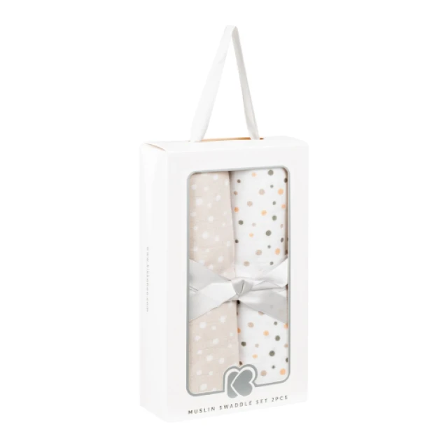 KIKKABOO SWADDLE 80*80cm BEIGE 2PCS SET - Image 2