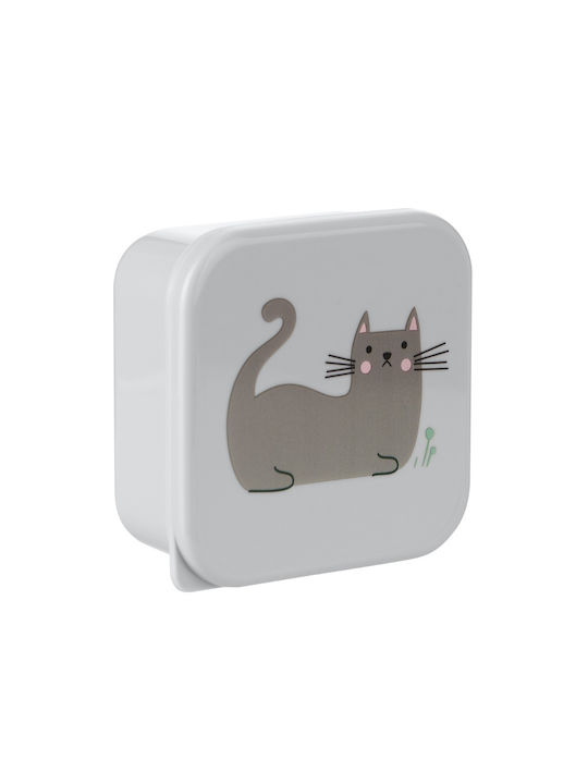 KIKKABOO LUNCH BOXES 4PCS SET KITTY CAT GREY - Image 4