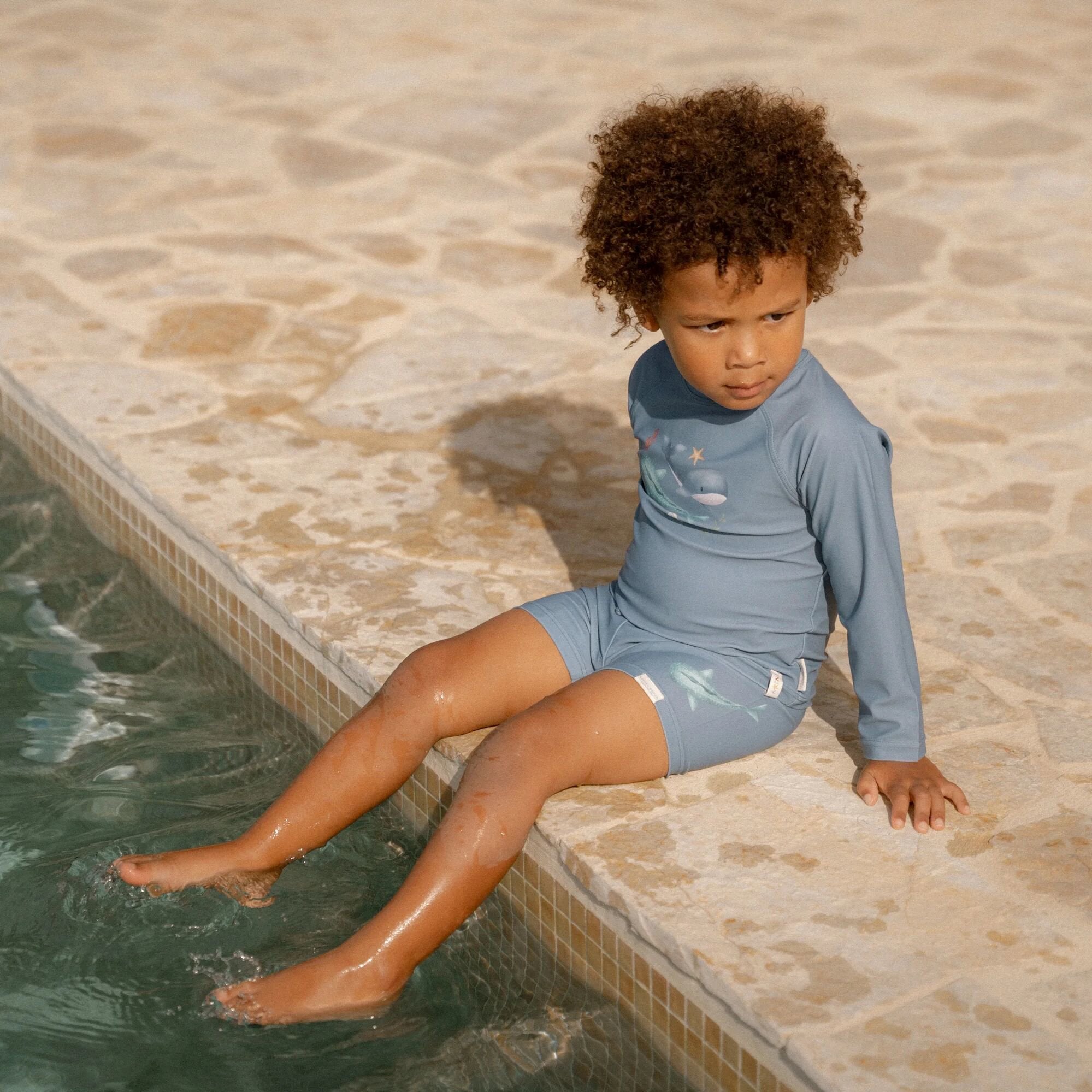 LITTLE DUTCH Swim shirt Long sleeve - Blue - Sea Life Νο 98/104cm - Image 3