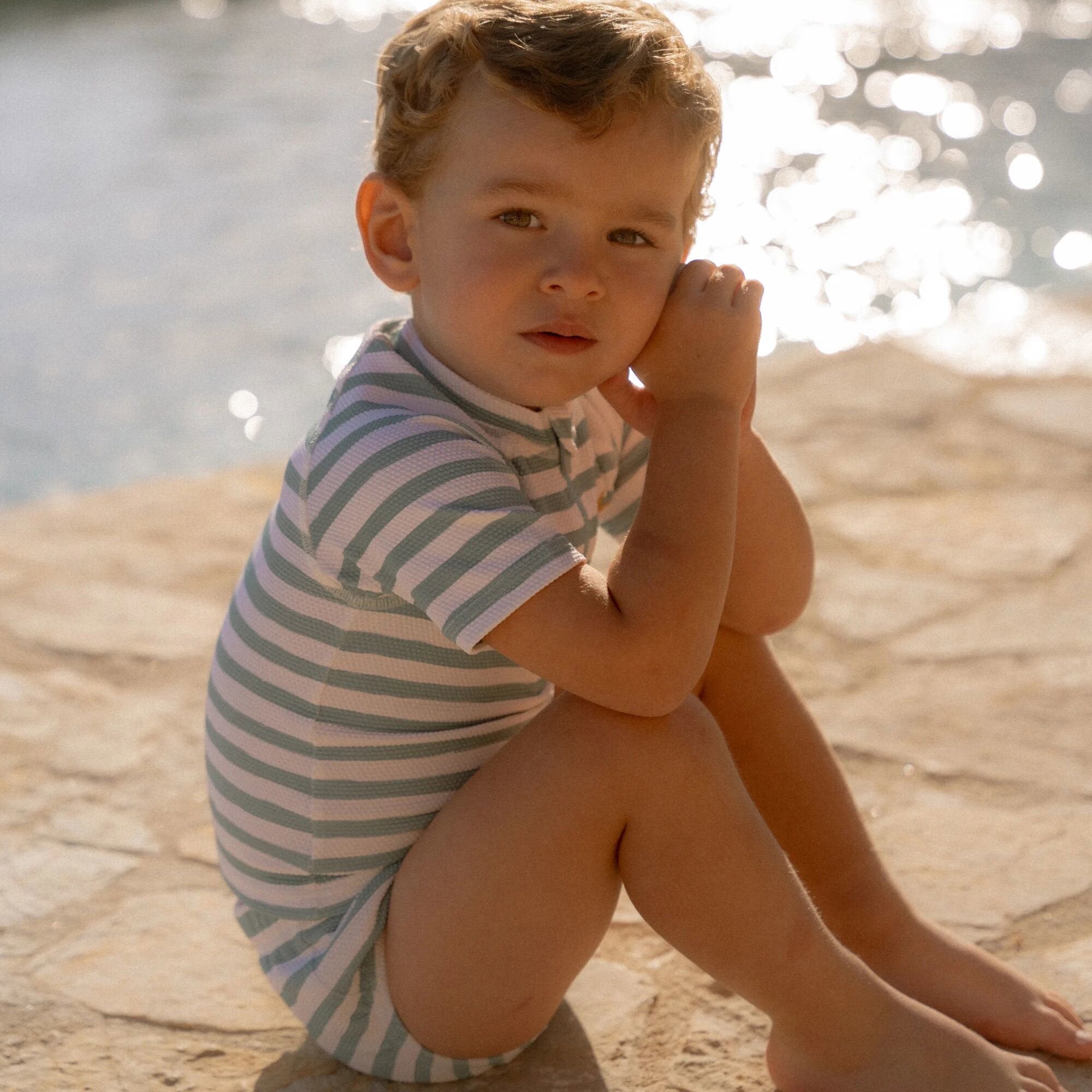 LITTLE DUTCH Swimming diaper - Green - Seasashells and Stripes Νο 86/92cm - Image 7