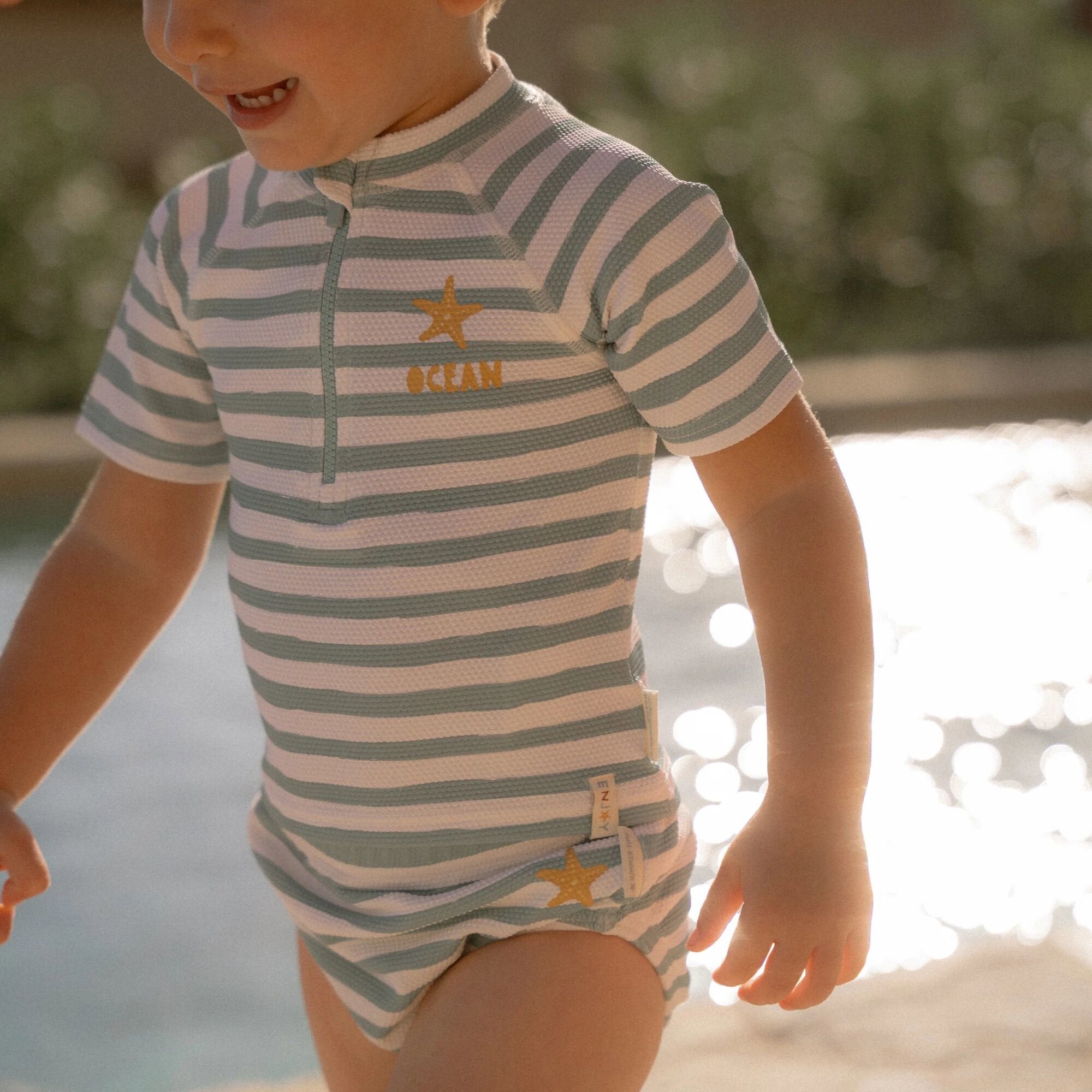 LITTLE DUTCH Swimming diaper - Green - Seasashells and Stripes Νο 86/92cm - Image 4