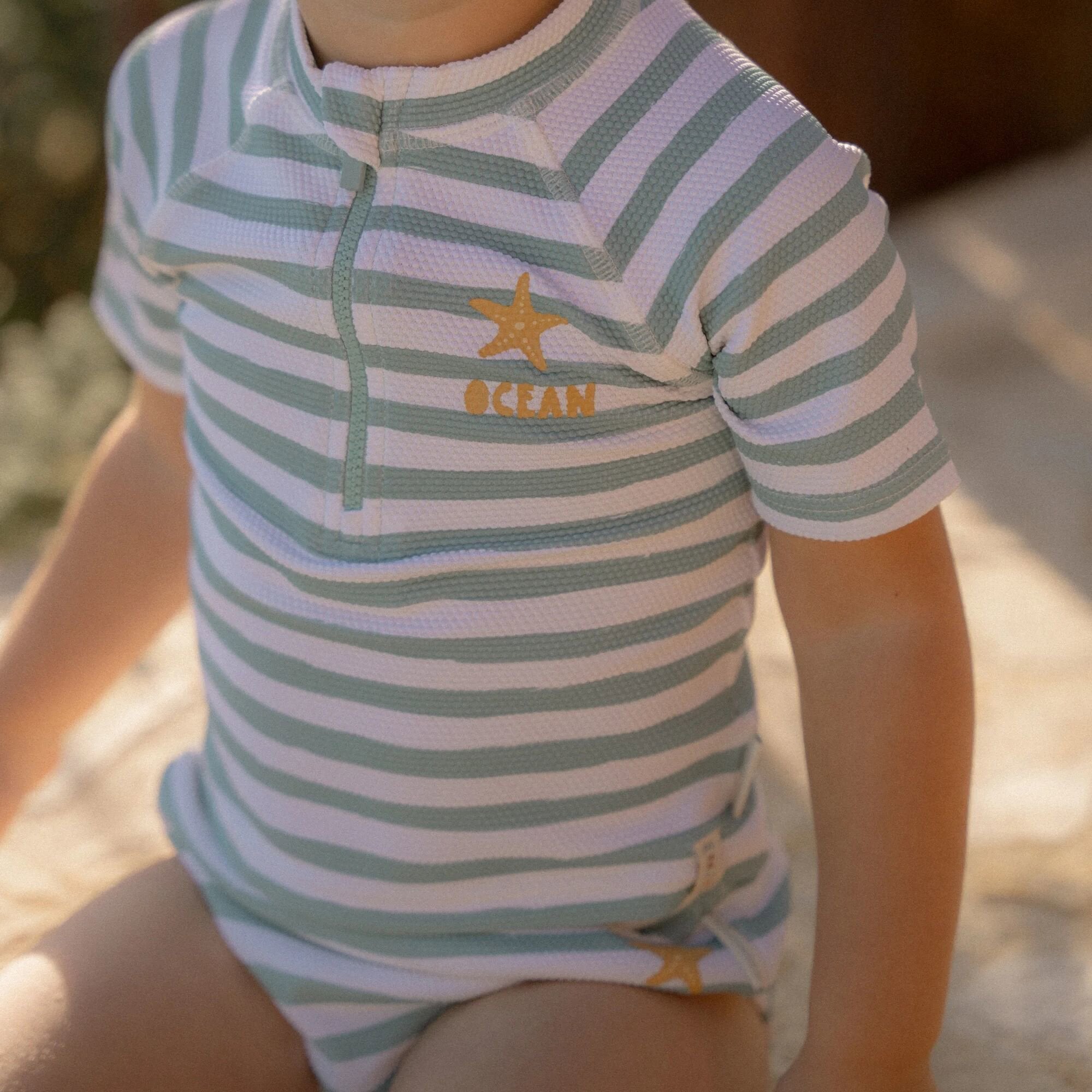 LITTLE DUTCH Swimming diaper - Green - Seasashells and Stripes Νο 86/92cm - Image 6