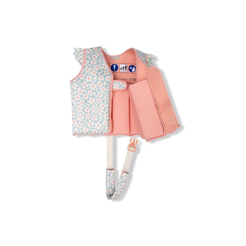 Swim Essentials-Swimming Vest 3-6 yrs Green Flowers - Image 2