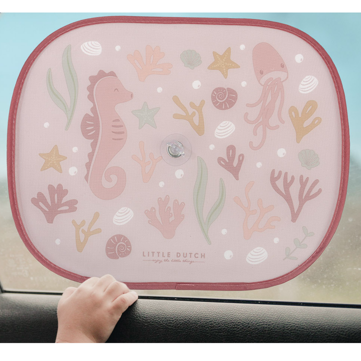 LITTLE DUTCH. Ocean Dreams Car Sunshade Pink - Image 2