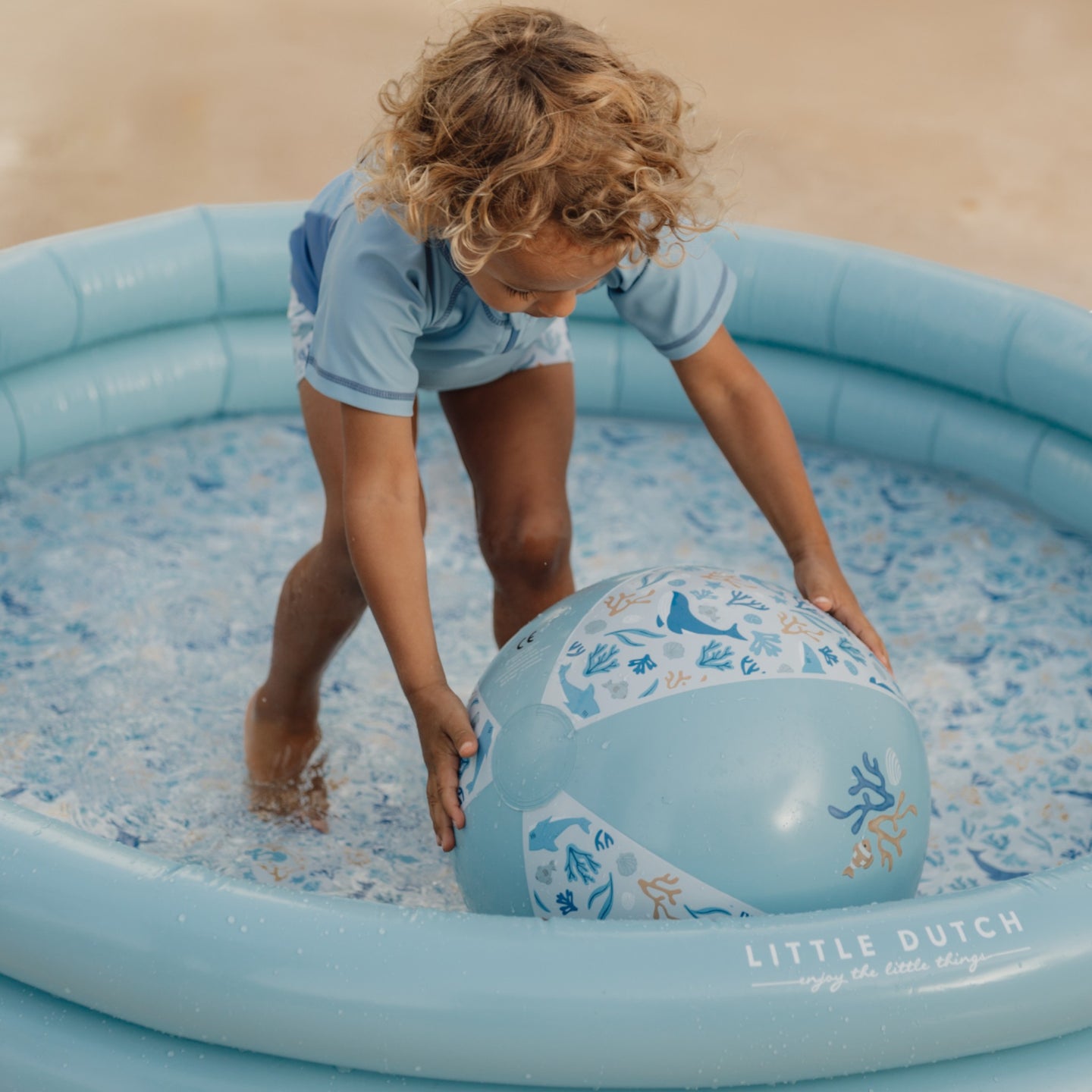 LITTLE DUTCH. Inflatable pool Ocean Dreams Blue 150 cm. - Image 5