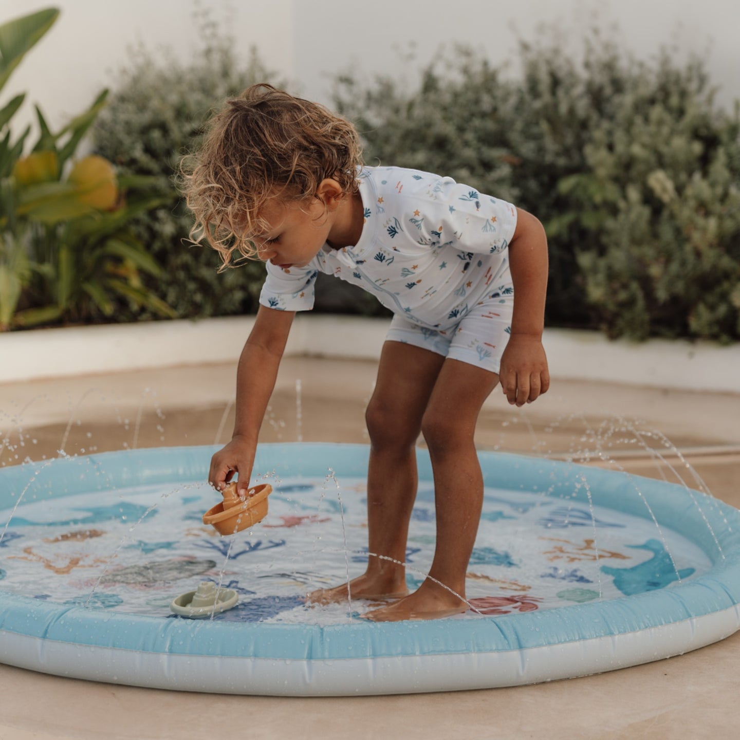 LITTLE DUTCH Inflatable play mat Sprinkler Ocean Dreams Blue 150 cm - Image 2