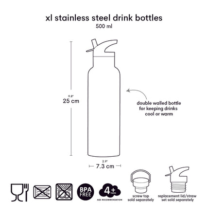 A Little Lovely Company Stainless steel drink bottle 500ML Vehicles - Image 3