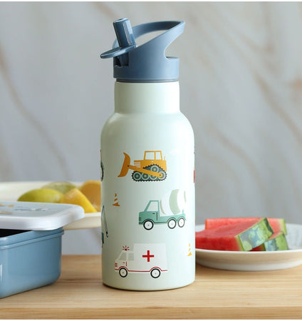 A Little Lovely Company Stainless steel drink bottle 350ML Vehicles - Image 2