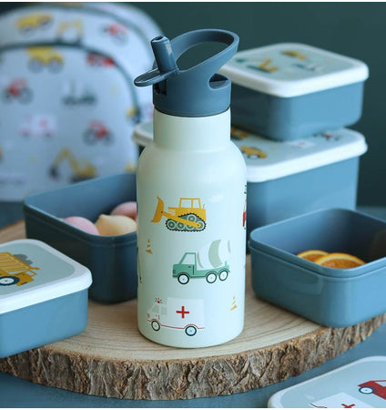 A Little Lovely Company Stainless steel drink bottle 350ML Vehicles - Image 3