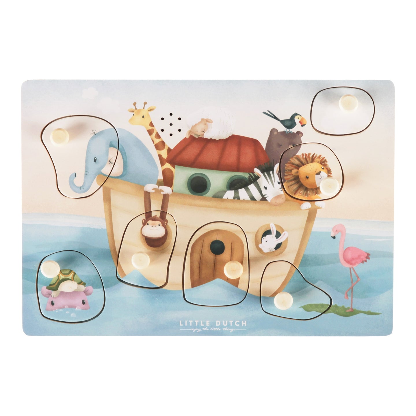 LITTLE DUTCH. Wooden puzzle with sounds Noah's Ark FSC