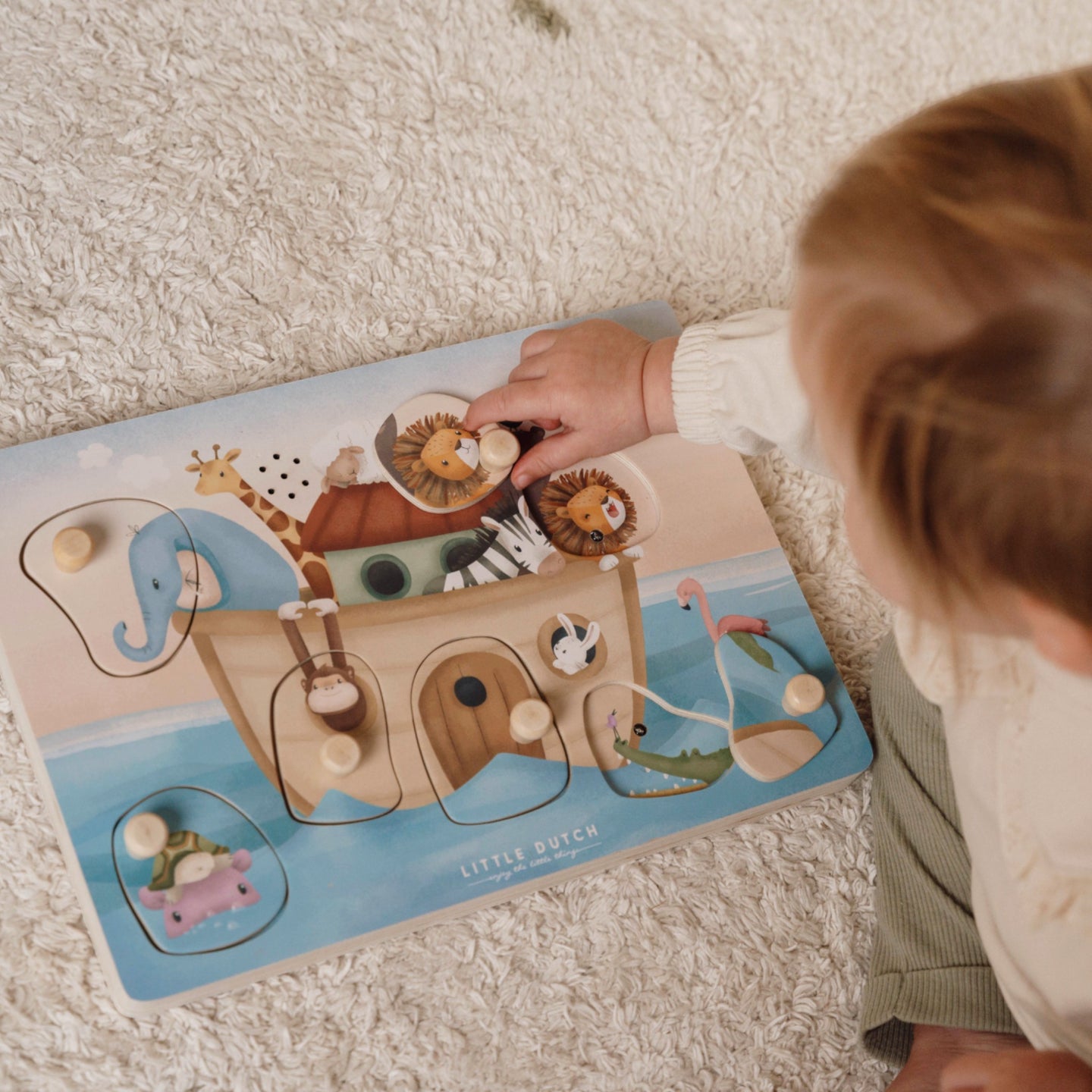 LITTLE DUTCH. Wooden puzzle with sounds Noah's Ark FSC - Image 2